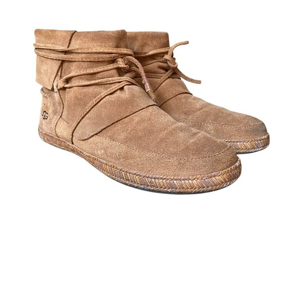 Women’s UGG Reid Moc Suede Leather Lace Up Ankle Bootie - Size 7.5 - Picture 8 of 10